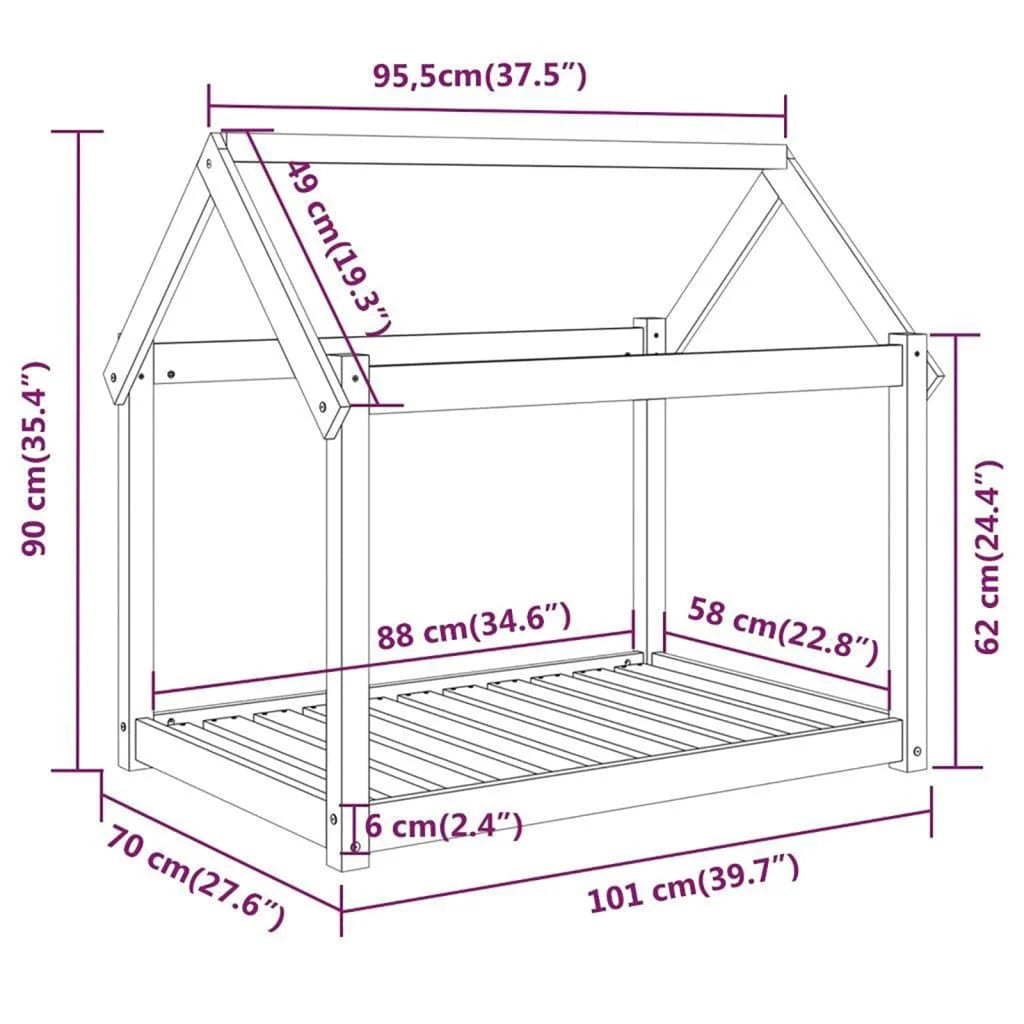 Solid Pine Wood Dog Crate