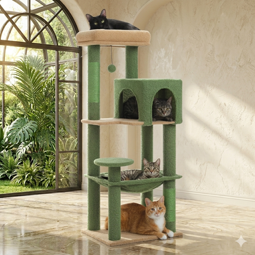 Five-tier cat tower, 113 cm high