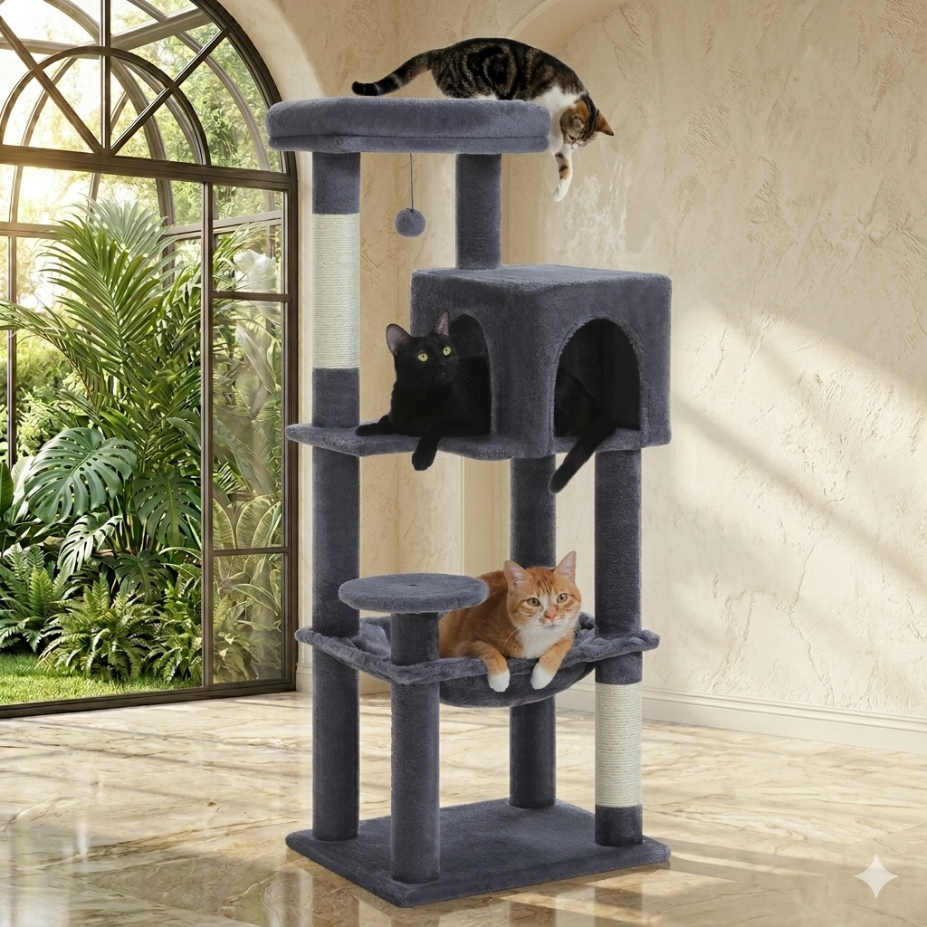 Five-tier cat tower, 113 cm high