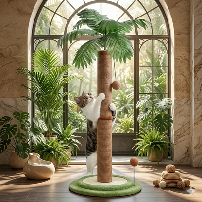 Palm Tree Cat Scratcher with Interactive Ball