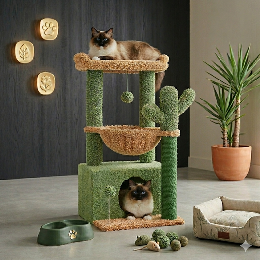 4-in-1 Cactus Cat Tree for Indoor Cat